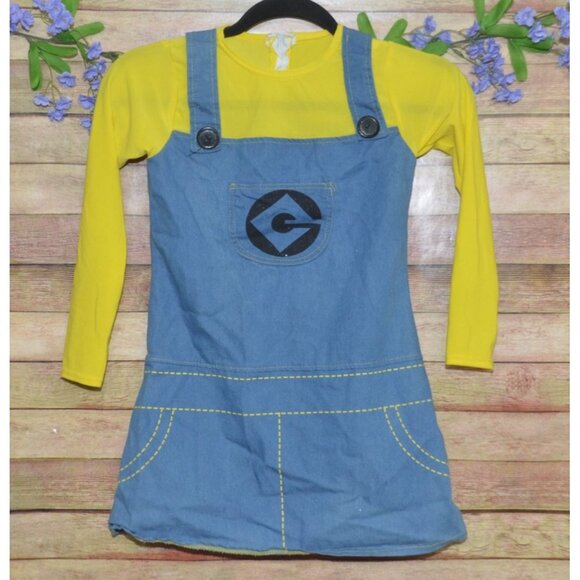 Rubies Despicable Me 2 Girls 1 Piece Minion Dress Costume Size M Blue Yellow - Picture 1 of 9